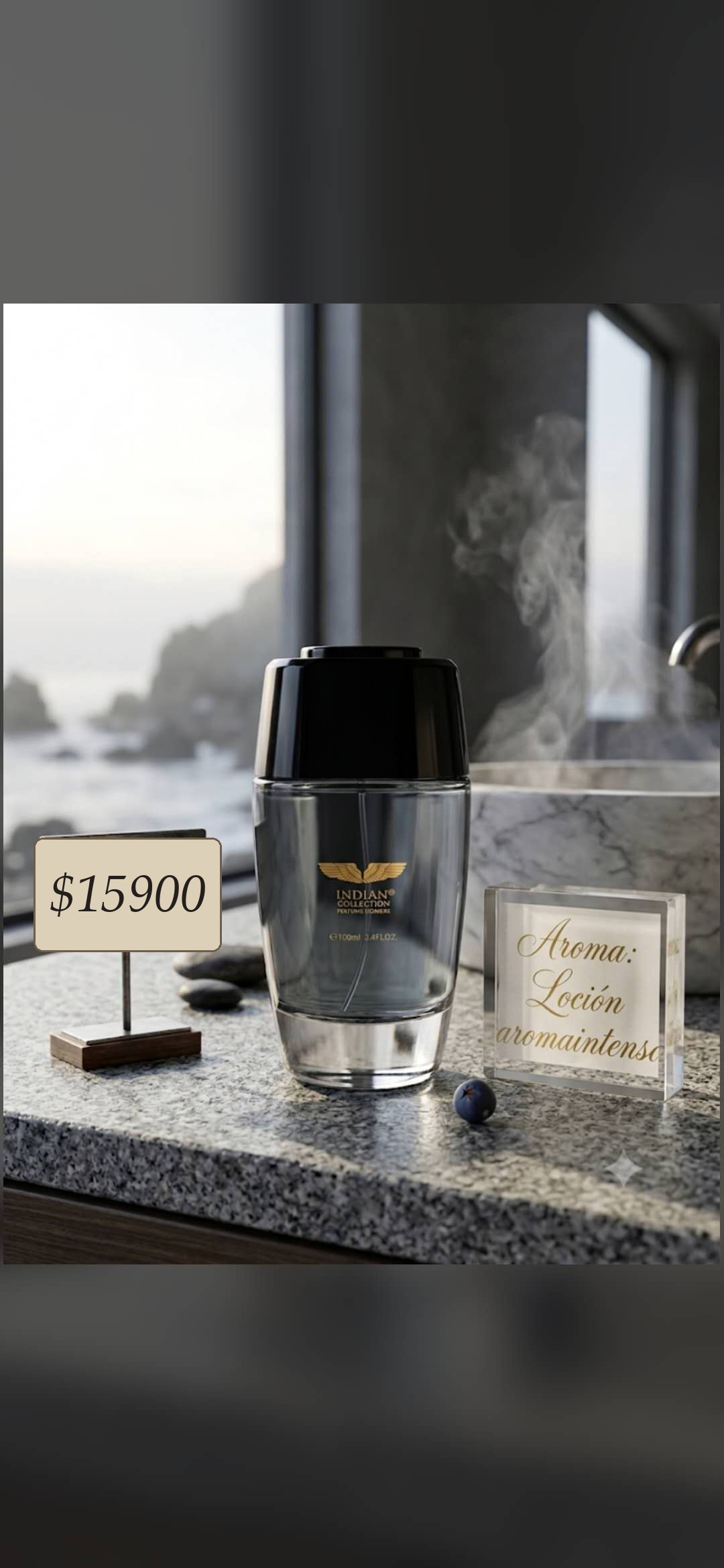 Men's intense perfume display.